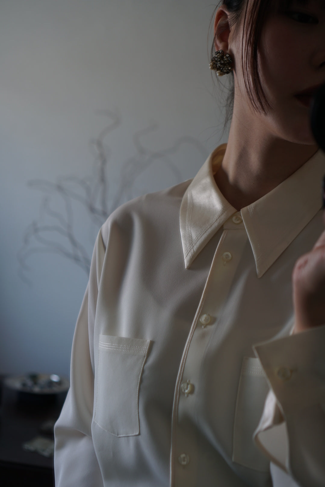 Vintage Satin Collar Shirt