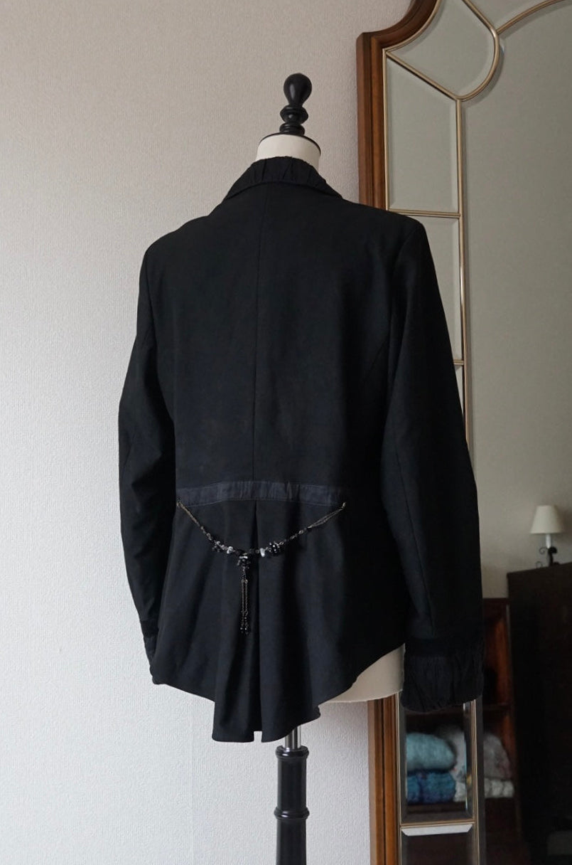 Vintage Ruffle Collar Tailored Jacket