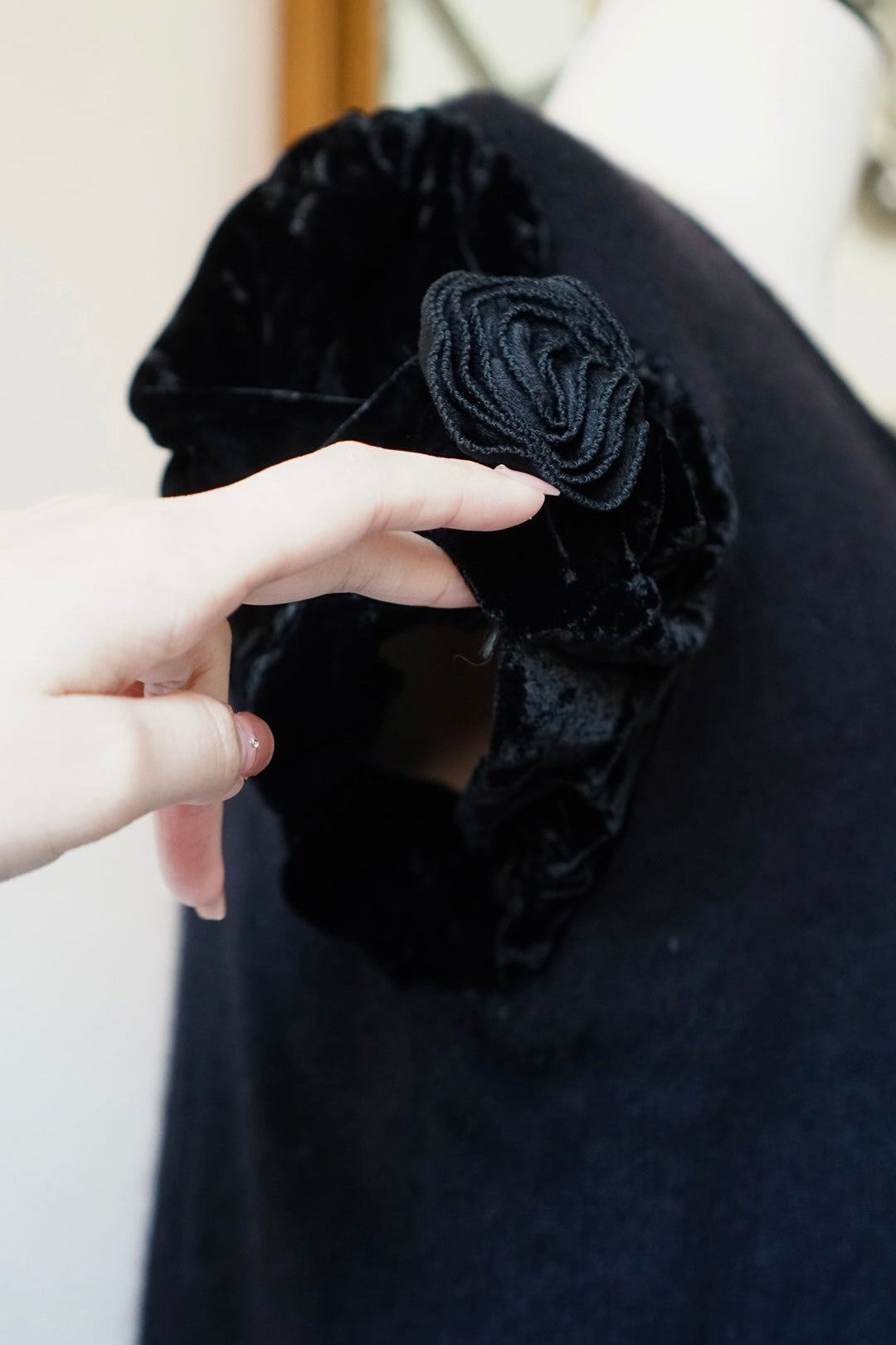 1980's Silk Velvet Puff Sleeve Cardigan