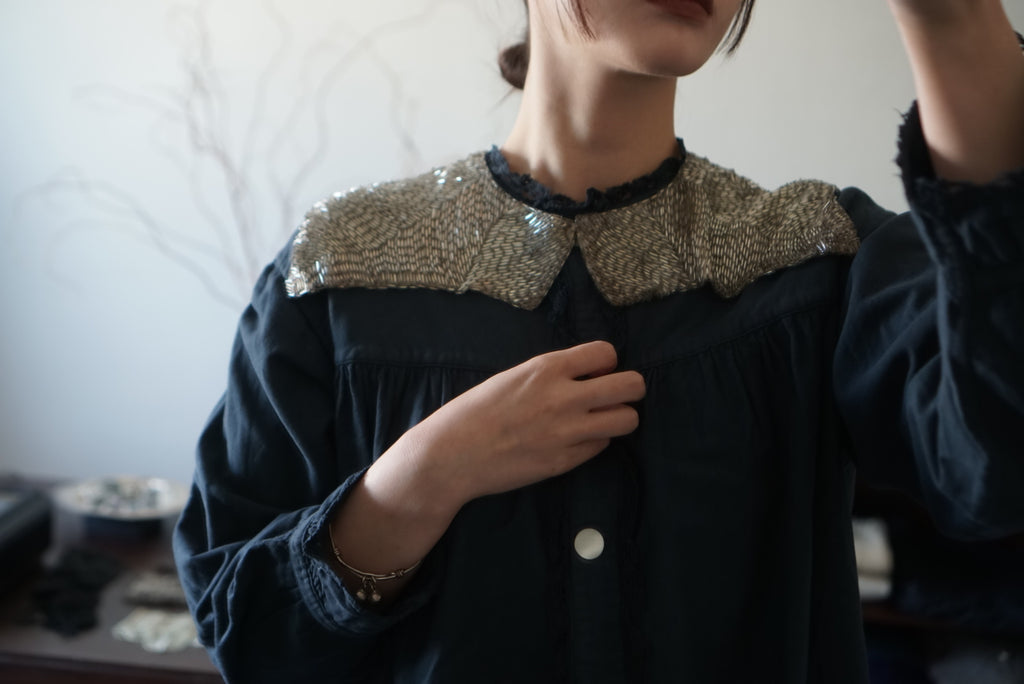 1920's Silver Glass Beads Collar