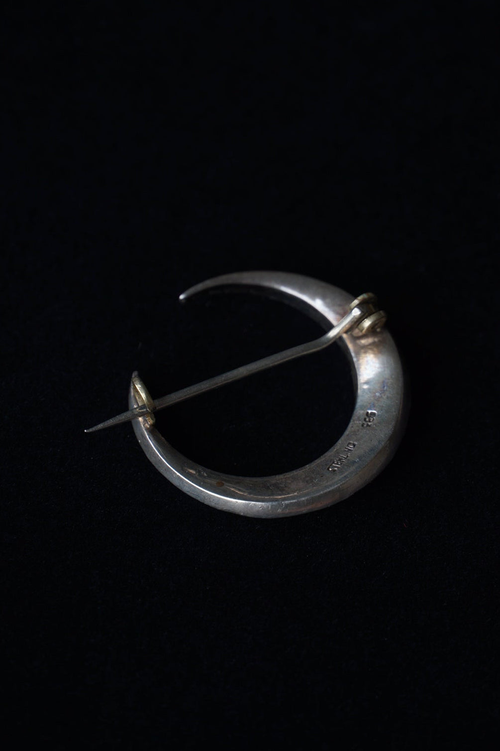 1920-30's Crescent Moon Glass Brooch