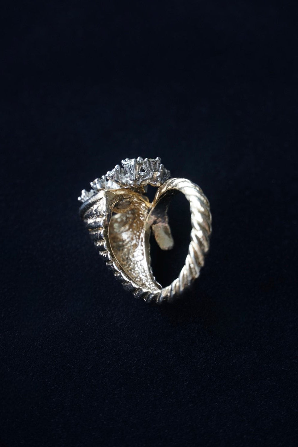 Vintage Twisted Cut Glass Bouquet Ring