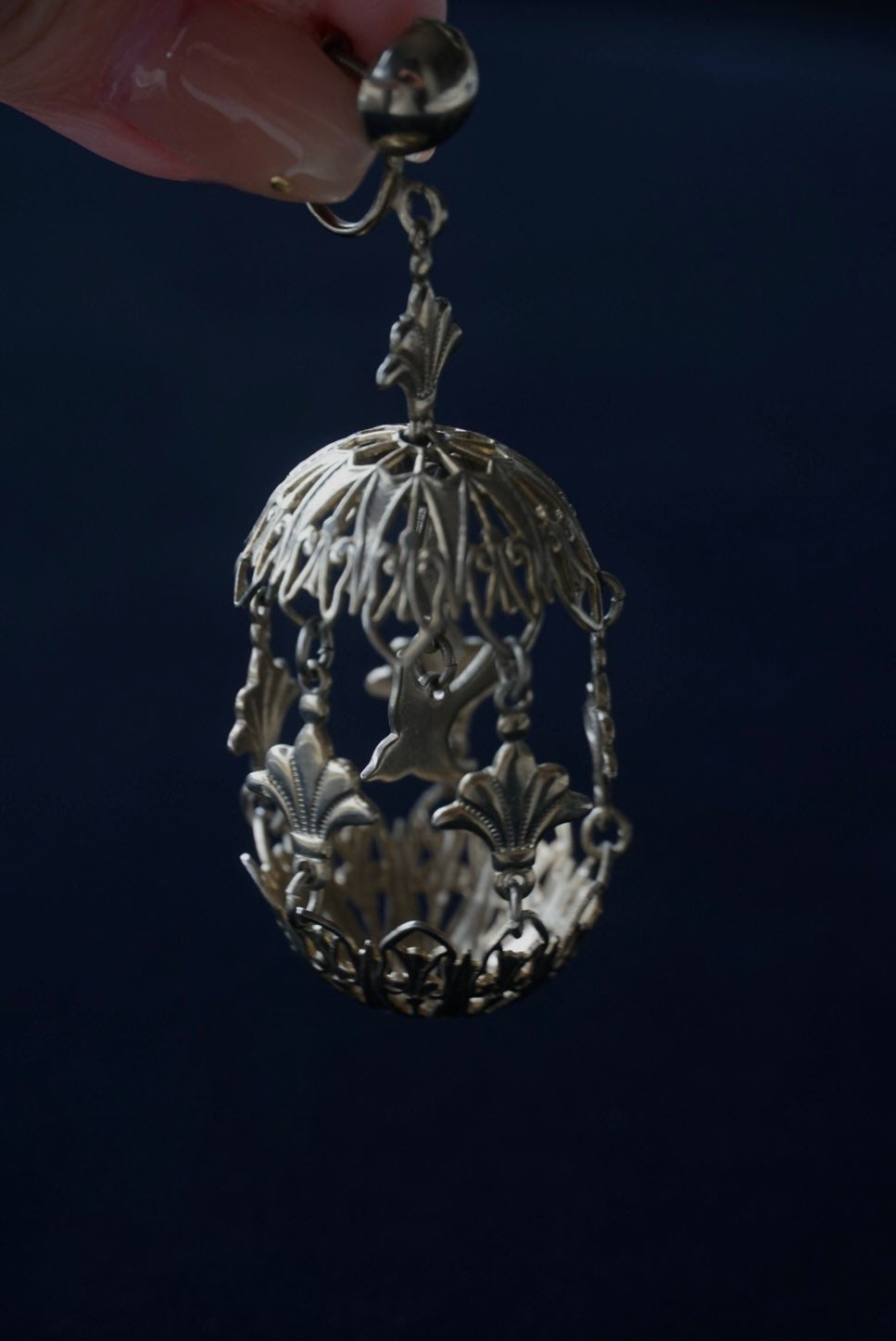 Vintage Filigree Bird Cage Earrings