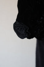 1980's Silk Velvet Puff Sleeve Cardigan