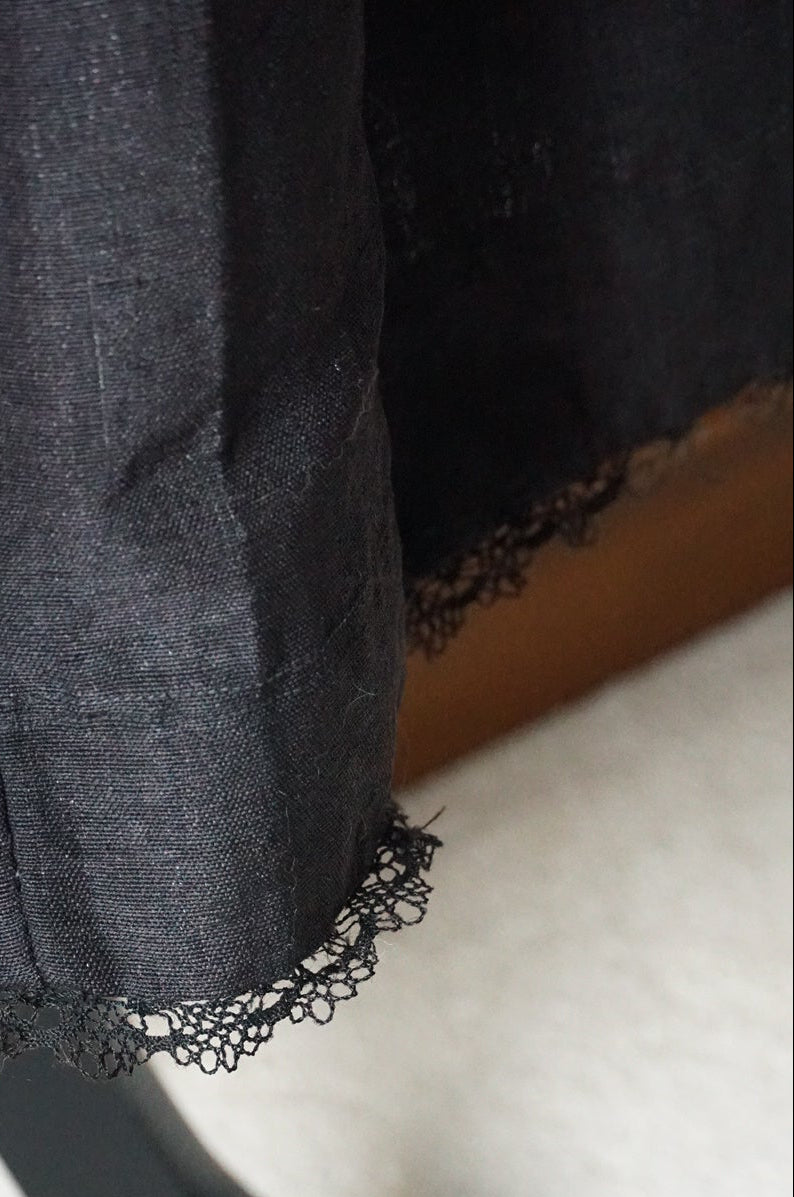 Antique French Handmade Linen Skirt
