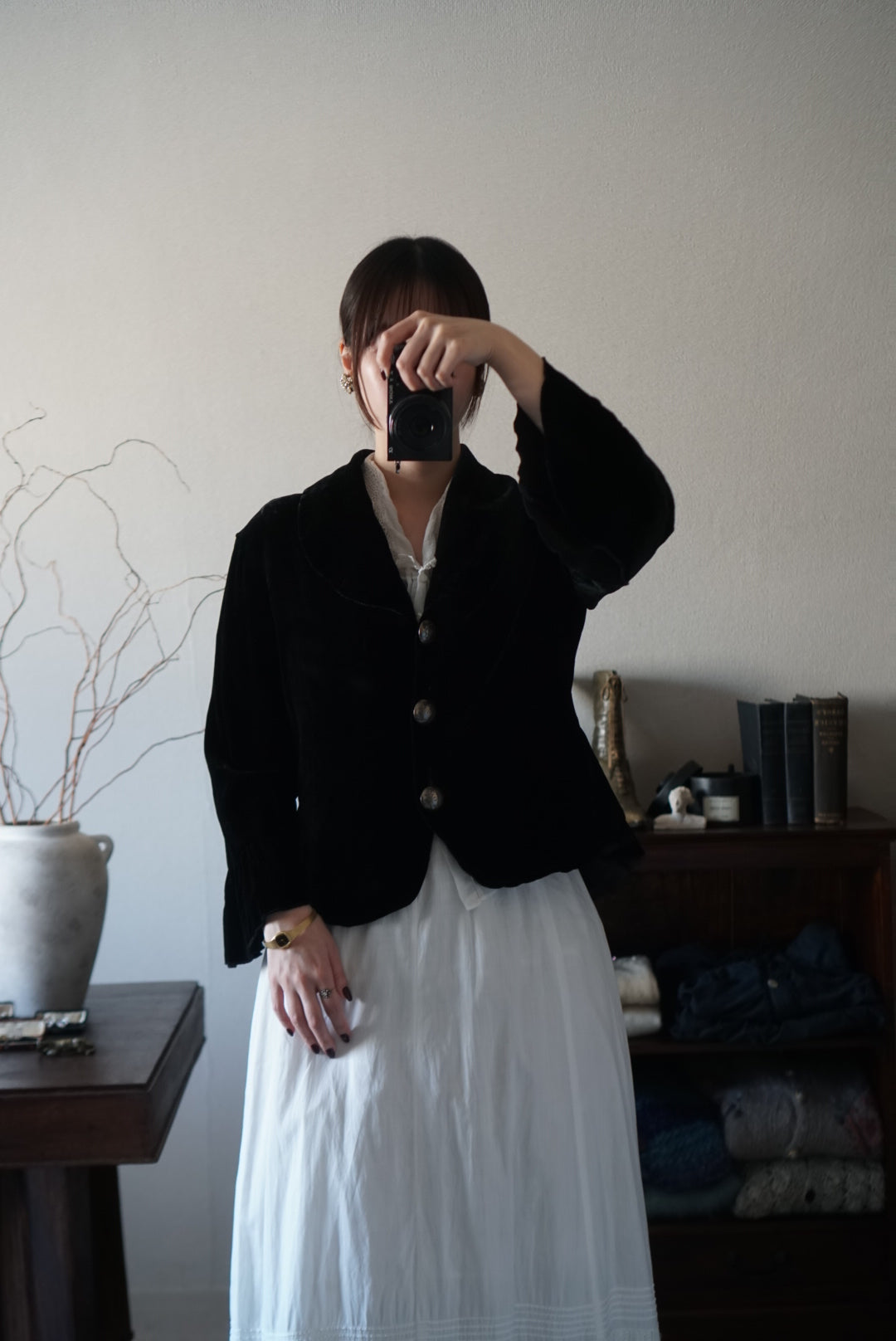 Vintage Black Silk Velvet Jacket