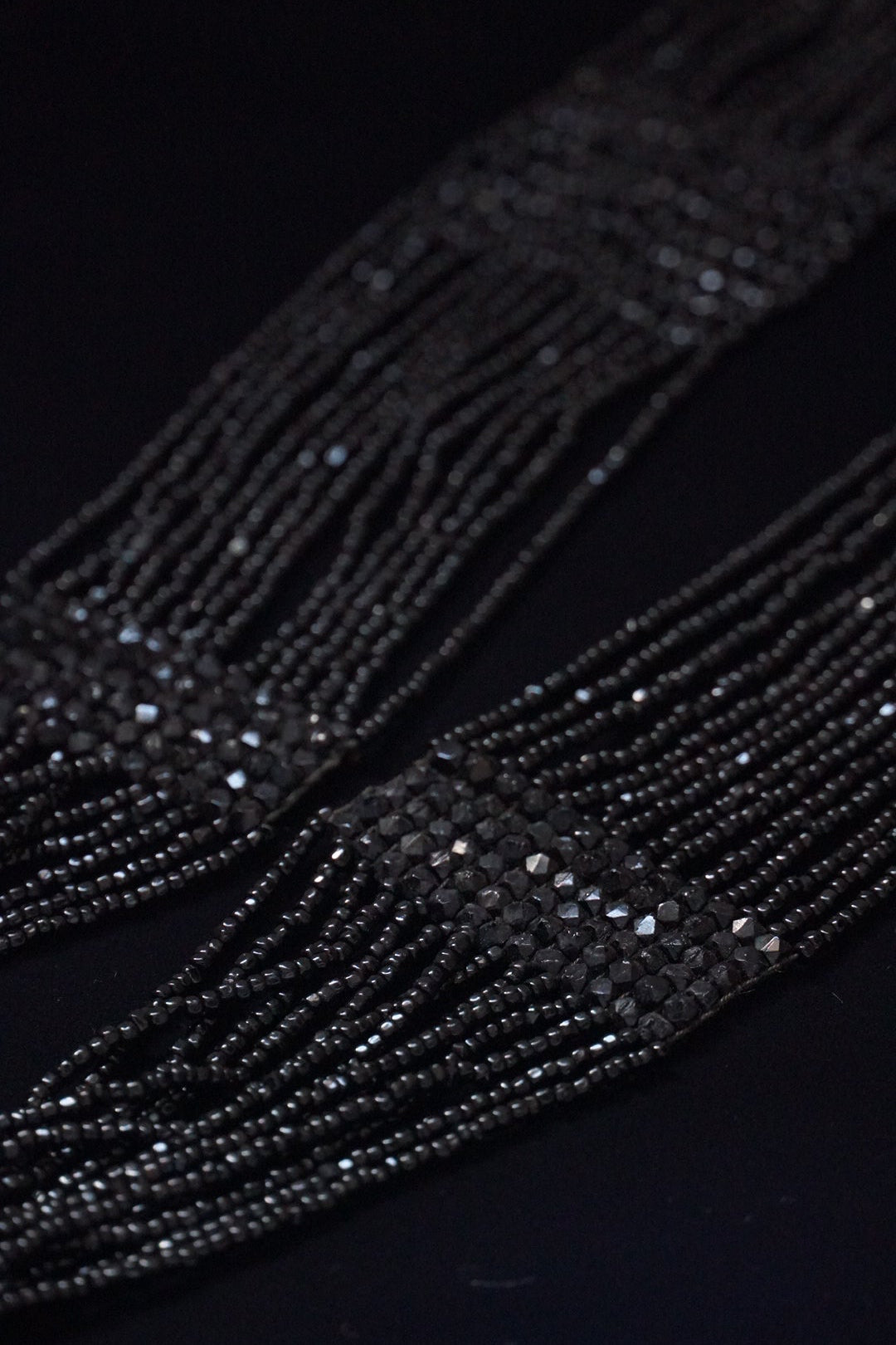 Victorian Jet Beaded Belt/Necklace with Tassels