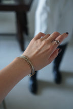 Antique Silver×Gold Wire Bangle