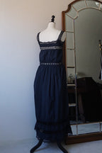 Antique French Black Cotton Dress