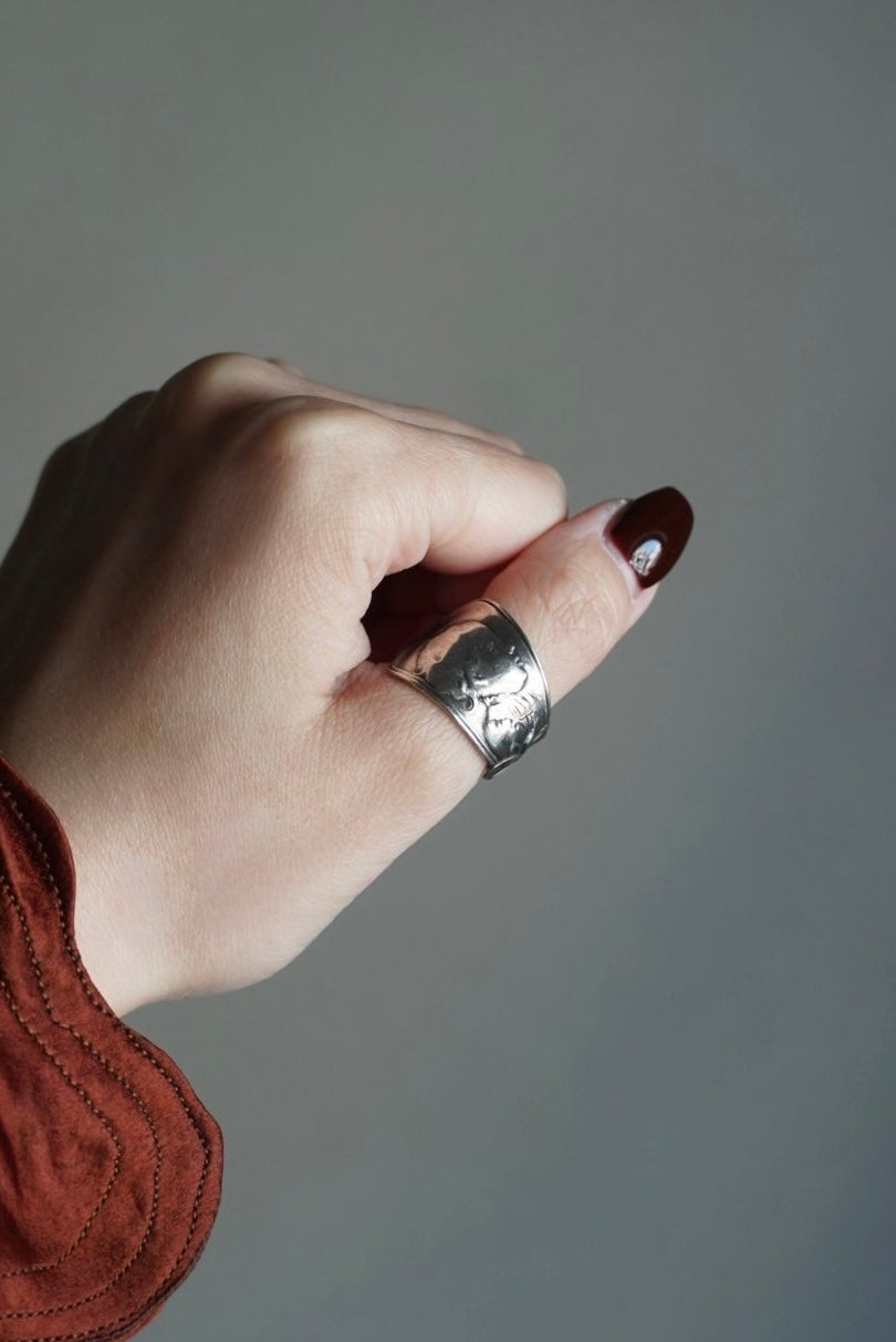 Vintage Silver Child Face Ring