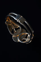Vintage Speckled Agate Gold Leaf Bangle