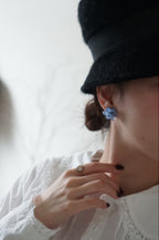 1940's French Blue Glass Earrings