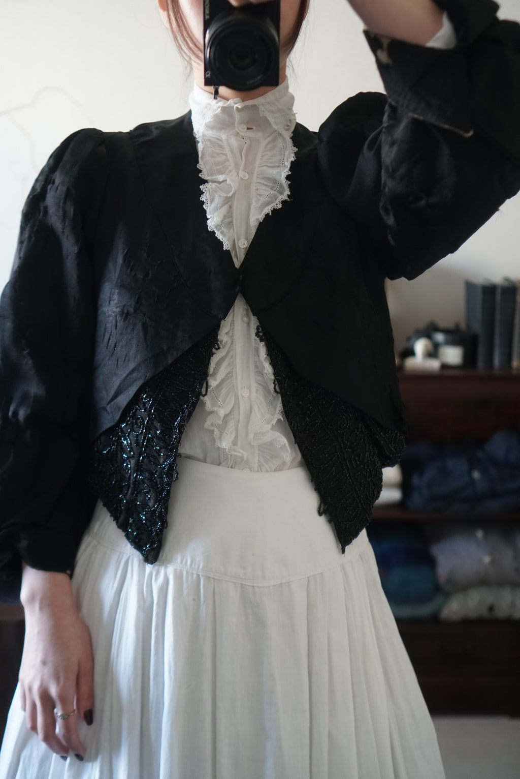 1880's Beaded Jacket with Puff Sleeves