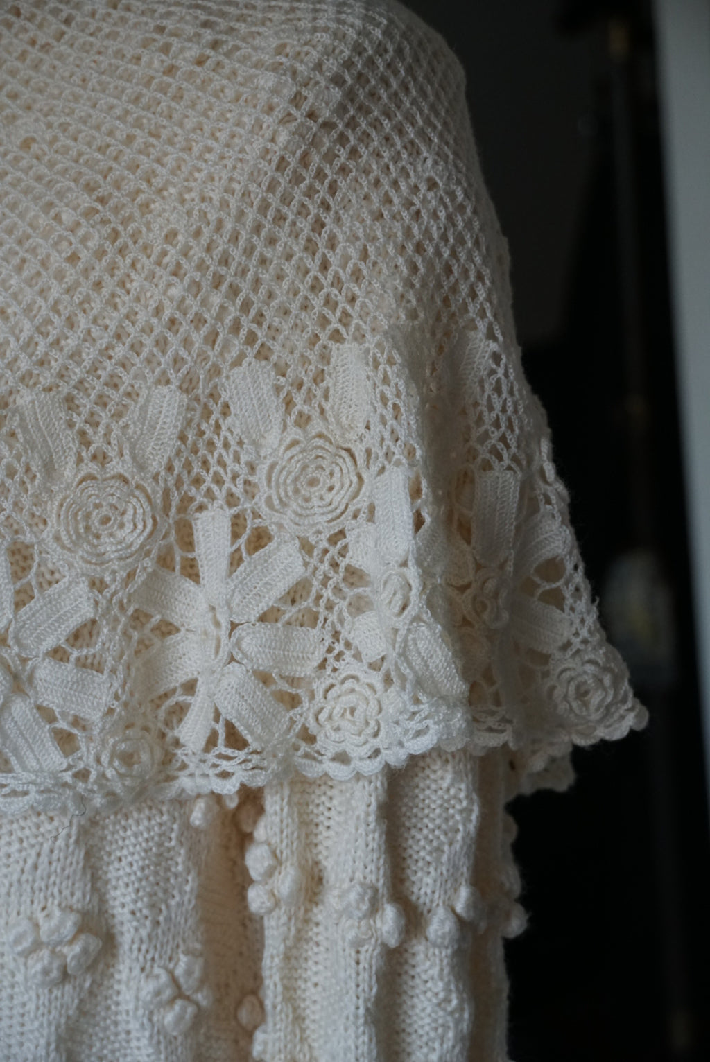 Vintage Crochet Knit with Cape
