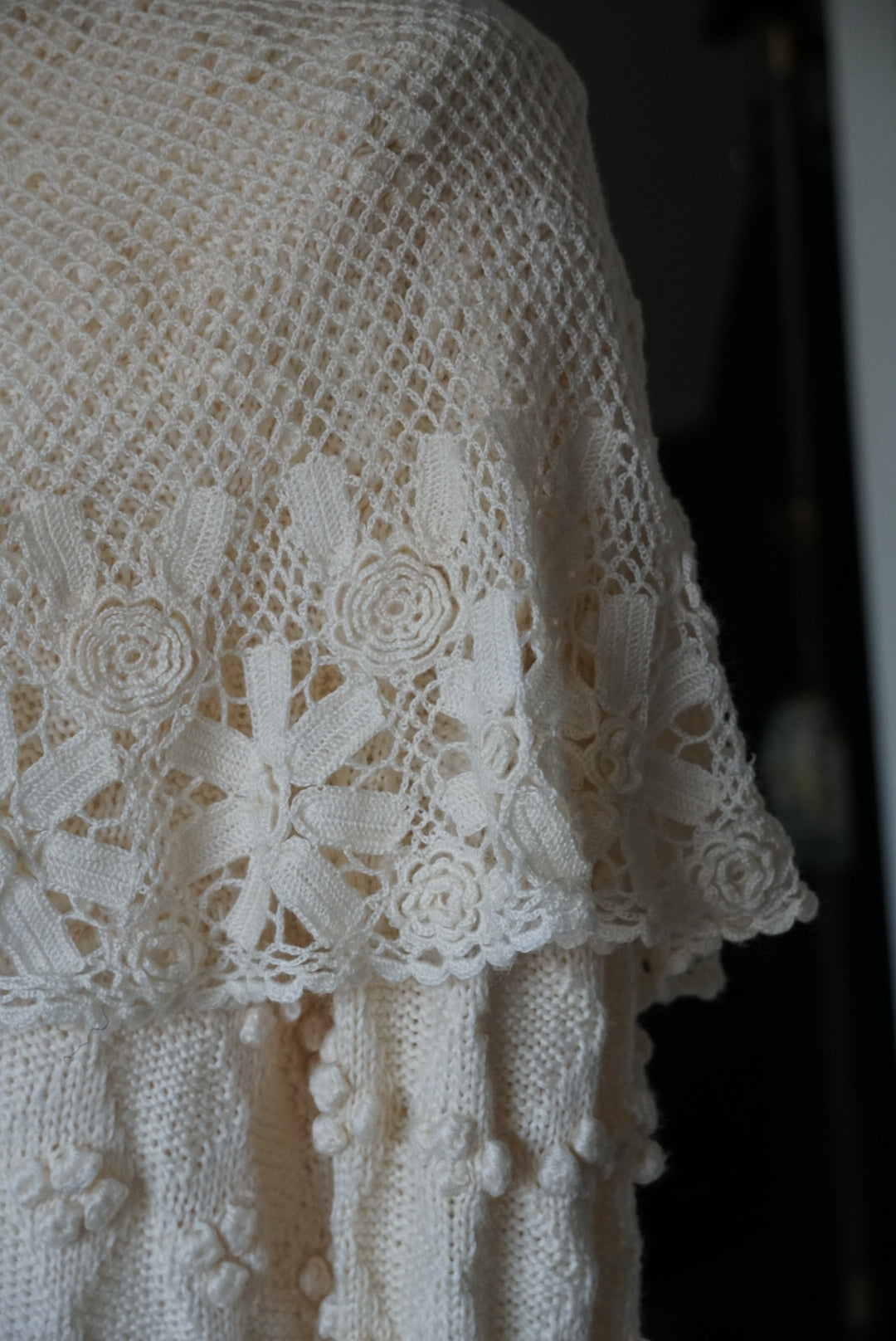 Vintage Crochet Knit with Cape