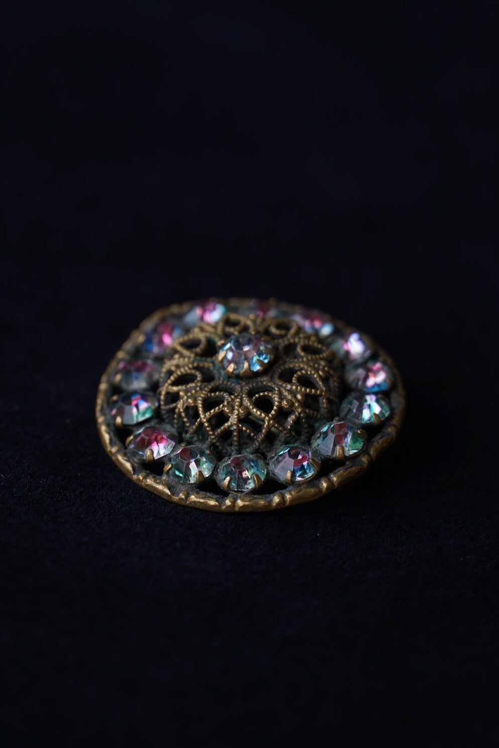 1930's Iris Glass Brooch