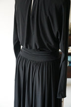1980's Black High Neck Dress