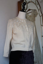 1950's Sequins Wool Cardigan
