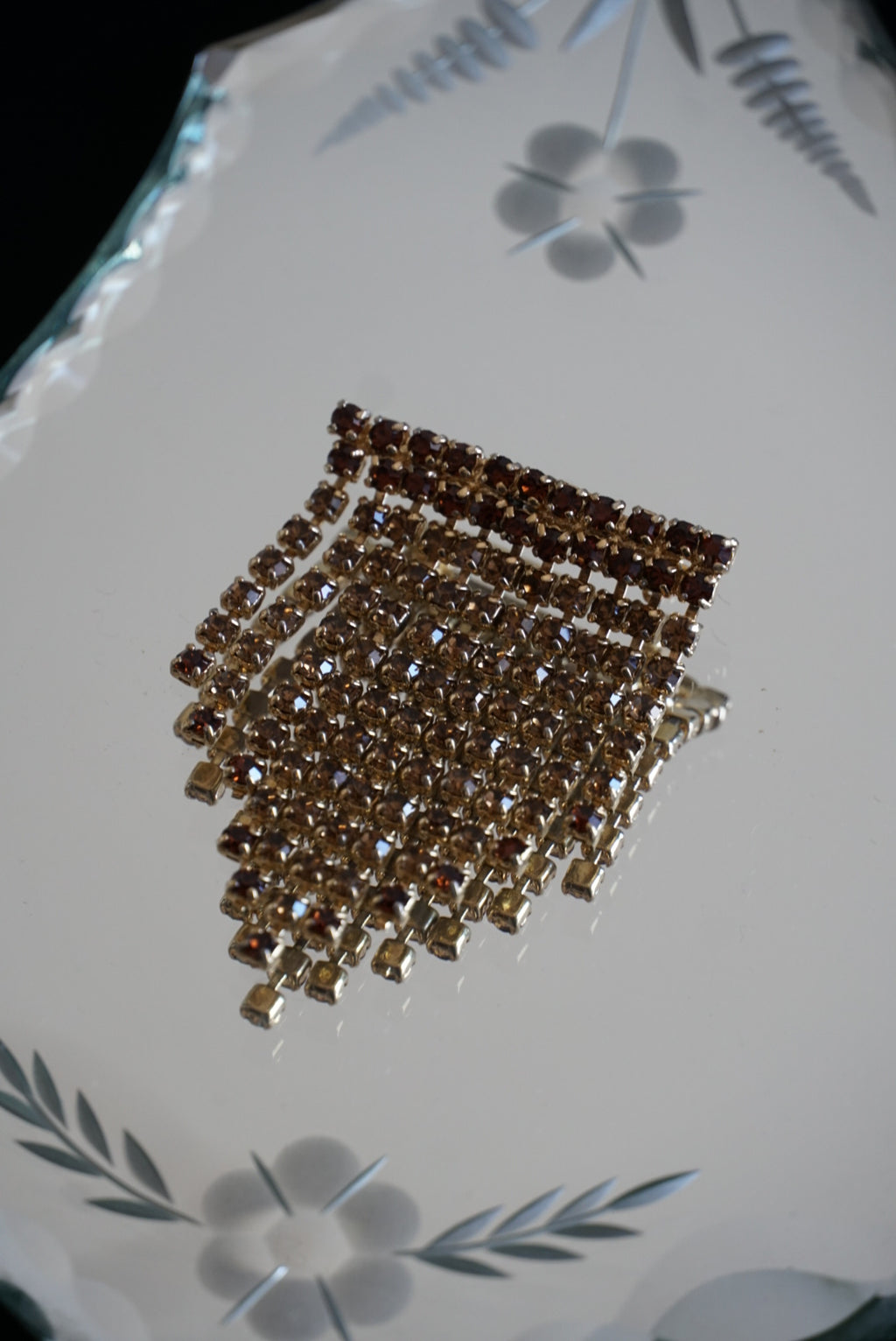 Vintage Amber Cascade Big Brooch