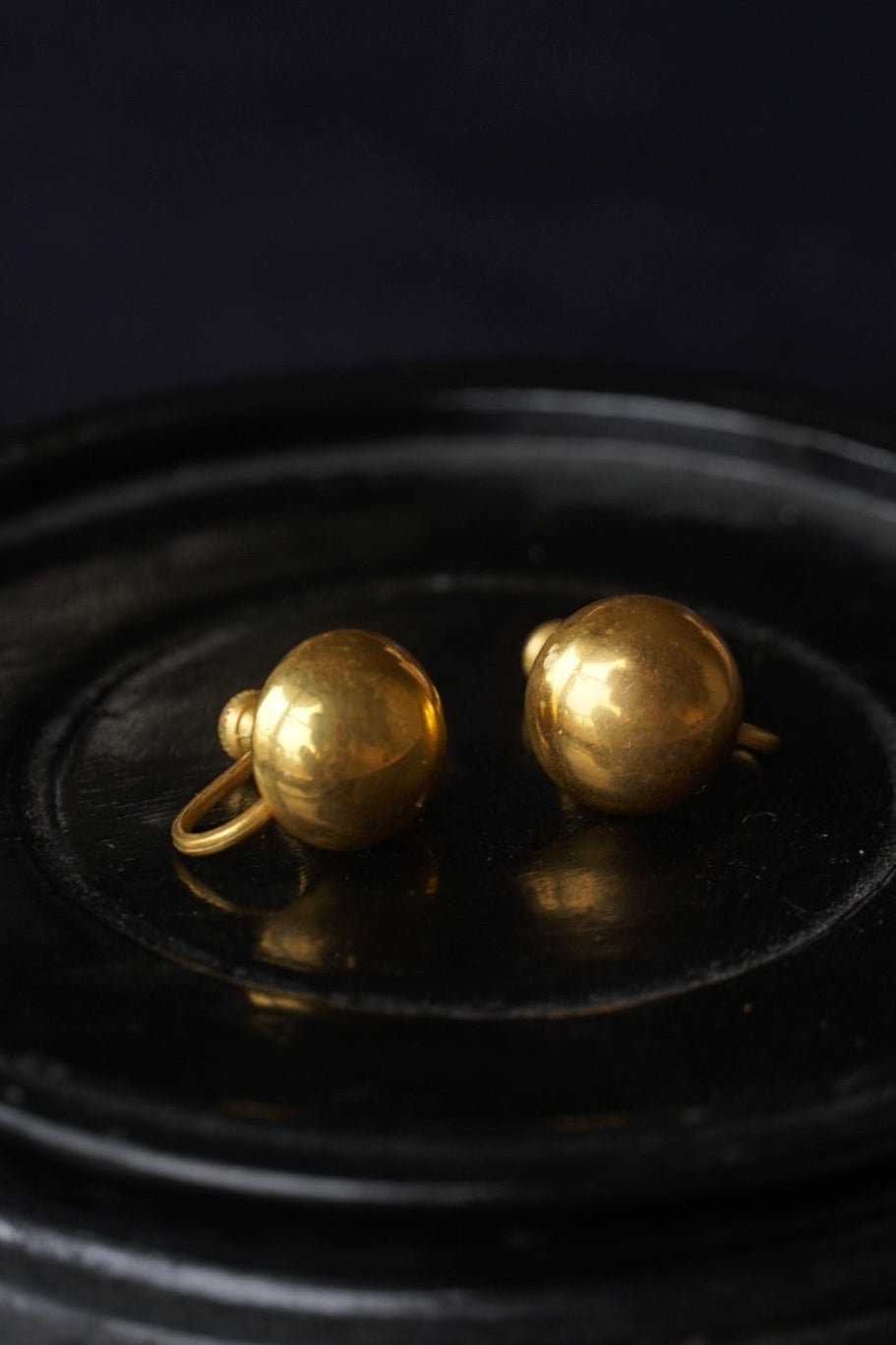 Vintage Gold Ball Earrings