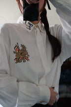 Vintage Embroidered White Shirt