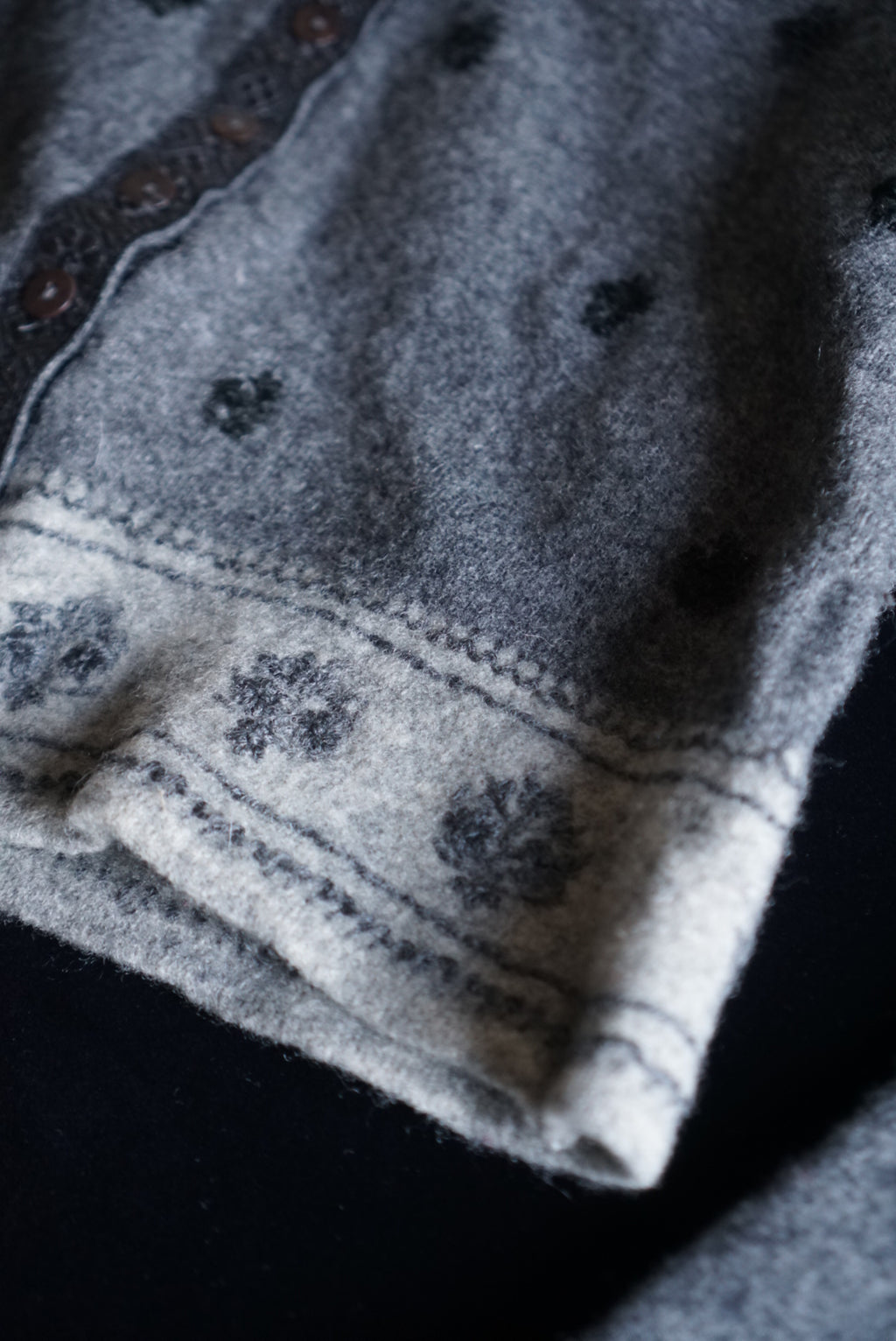 Vintage Flower Gray Cardigan