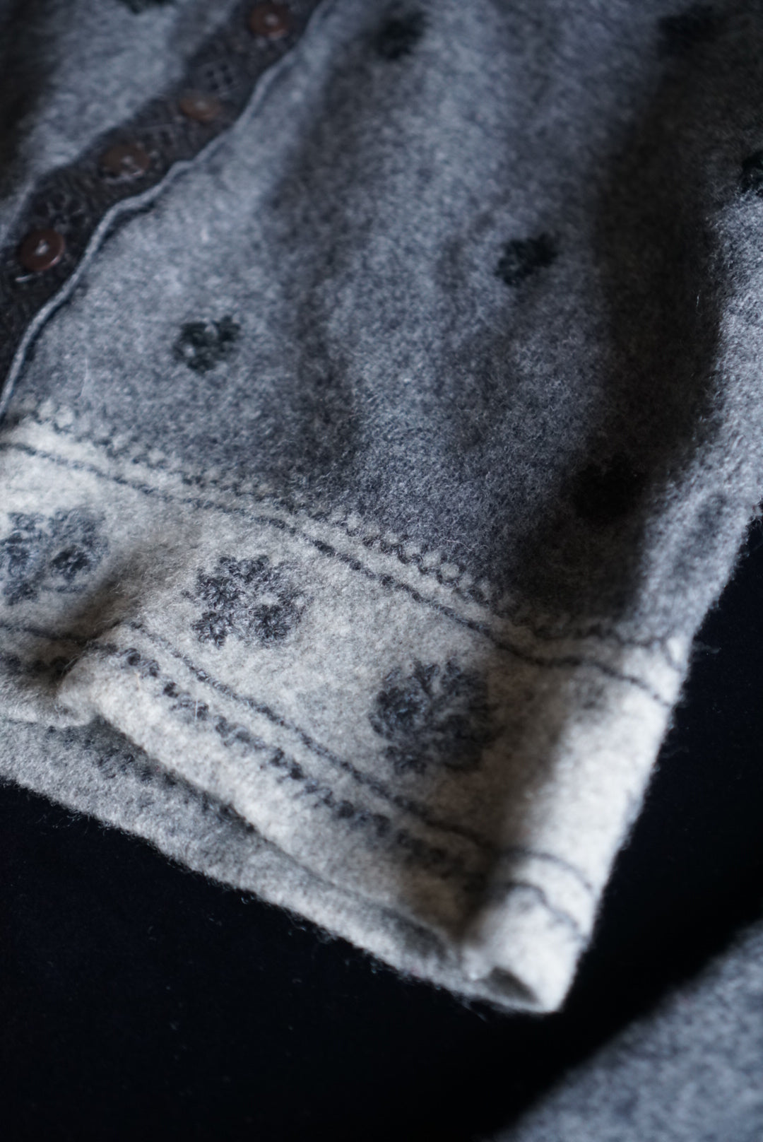 Vintage Flower Gray Cardigan