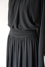 1980's Black High Neck Dress