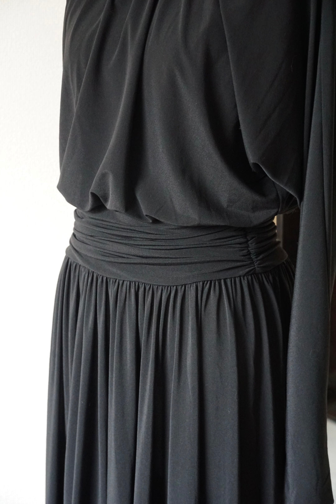 1980's Black High Neck Dress