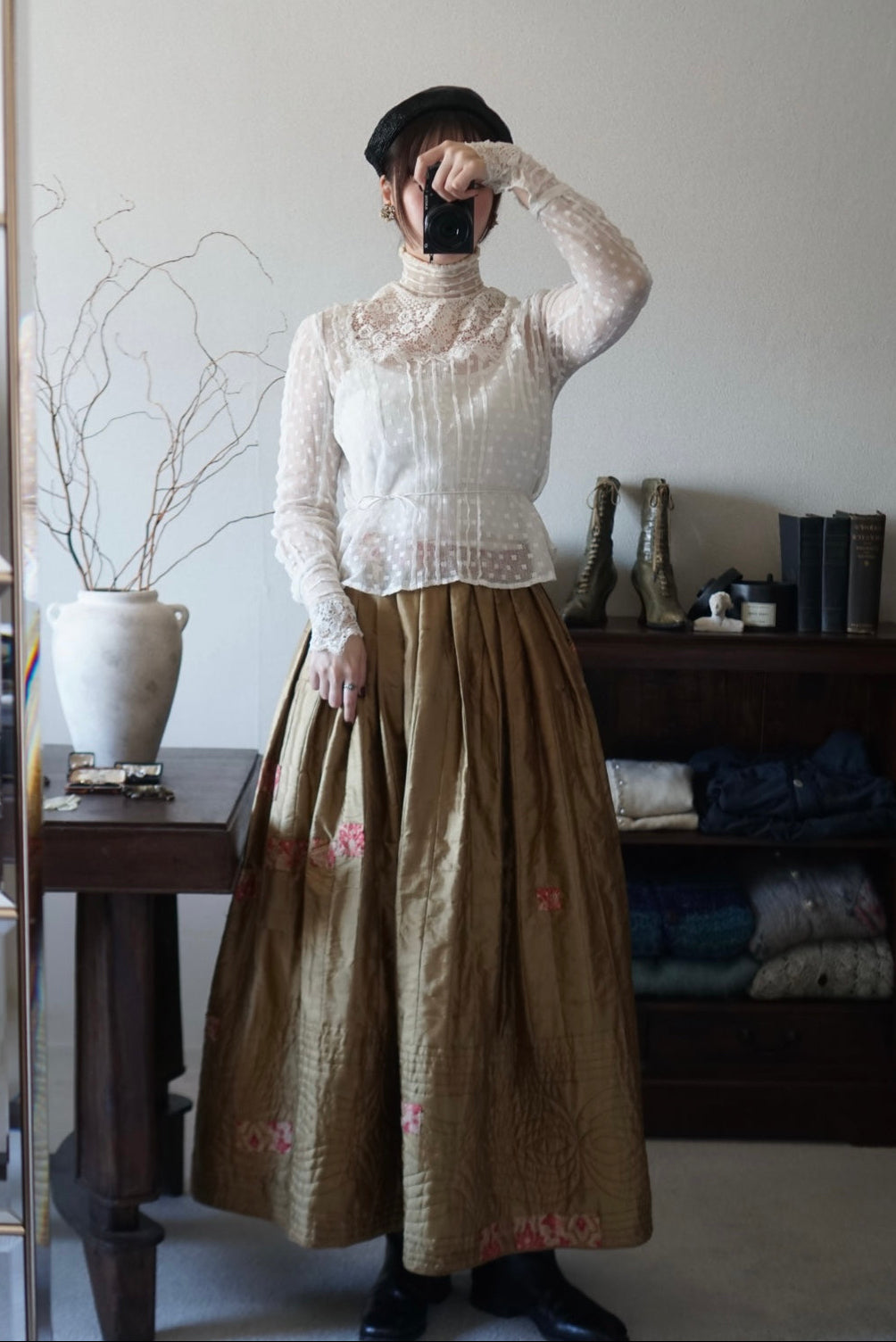 Edwardian High Neck Lace Blouse