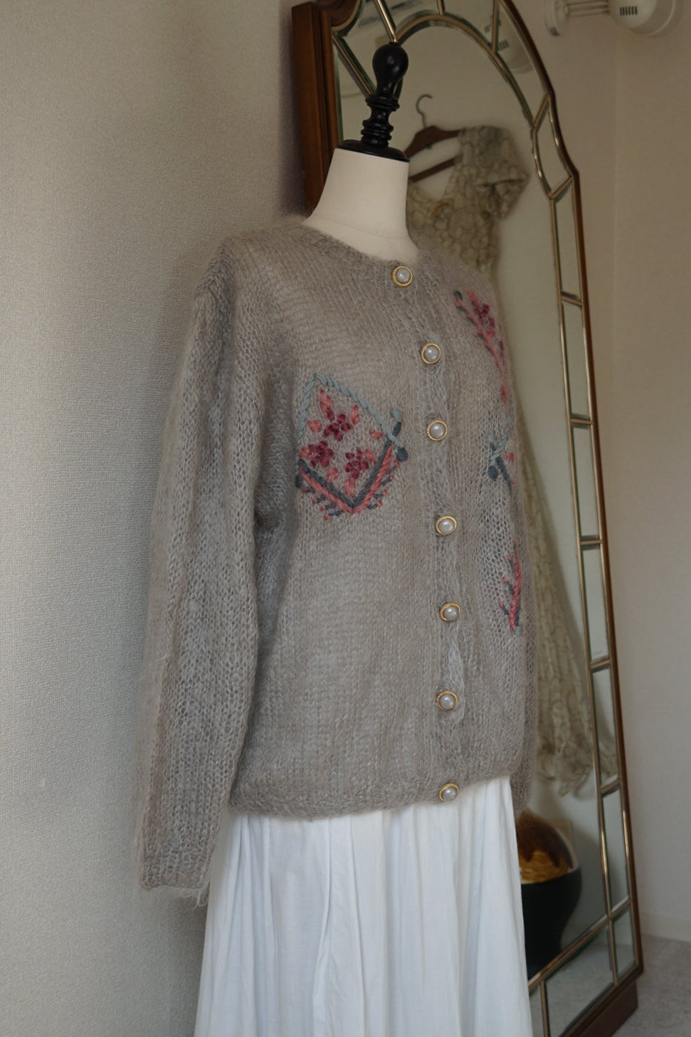 1960's Mohair Embroidery Cardigan