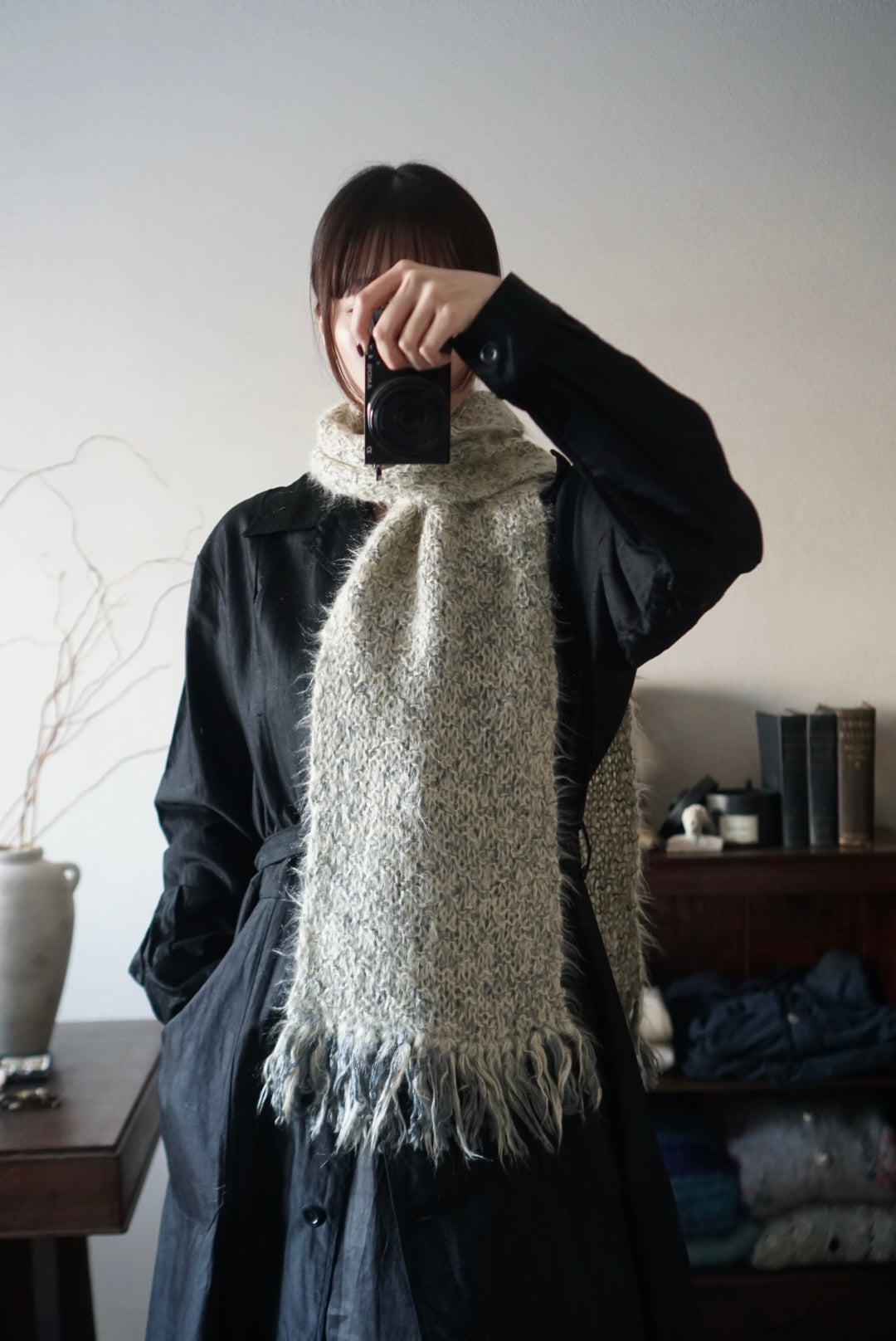 1960's Blue Mohair Tight Scarf