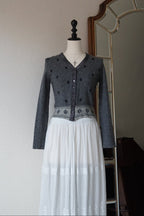 Vintage Flower Gray Cardigan