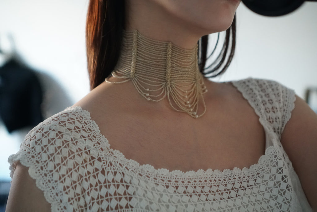 Victorian Glass Pearl Special Collar