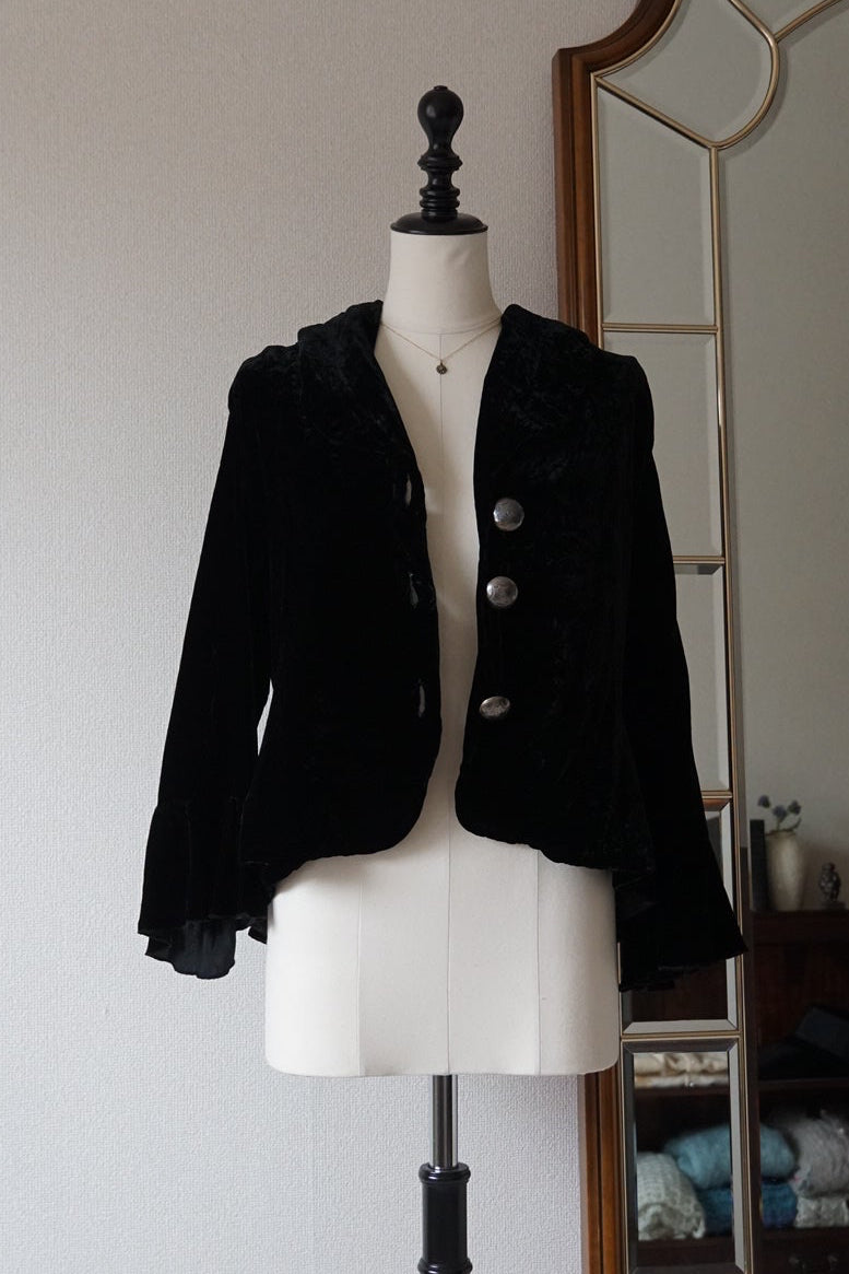 Vintage Black Silk Velvet Jacket