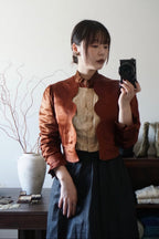 Victorian Orange Silk Jacket