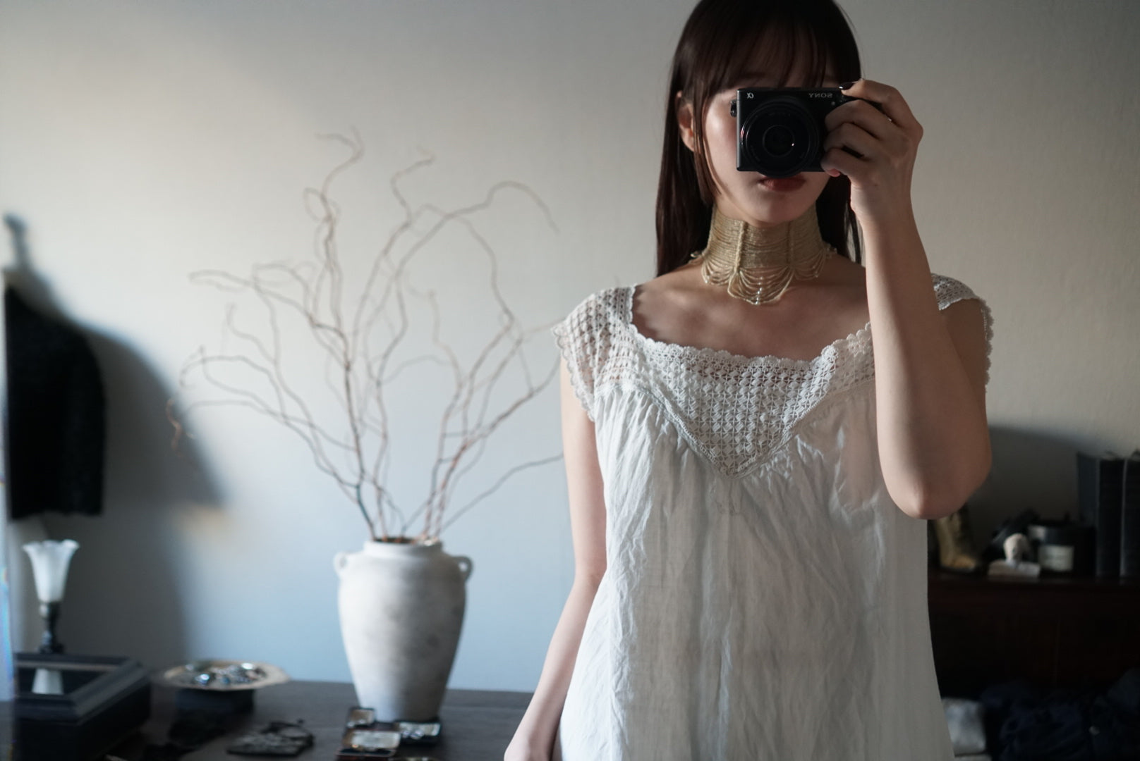 Victorian Glass Pearl Special Collar