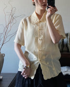 Vintage Flower Embroidery Blouse