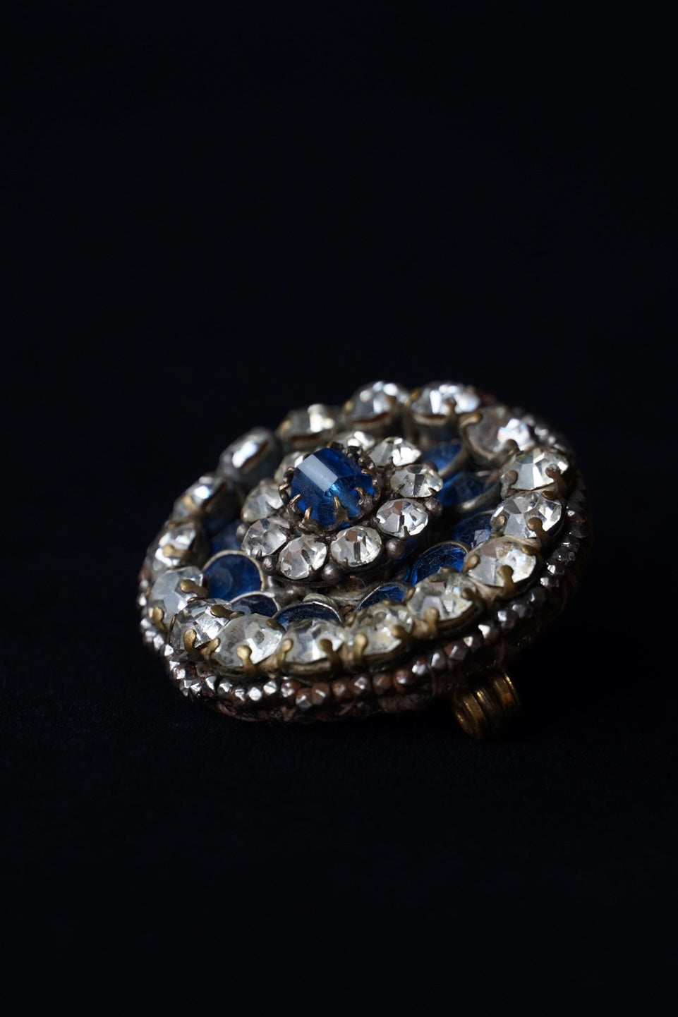 Victorian Paste Blue Glass Handmade Brooch