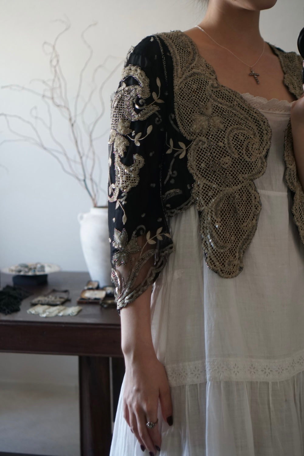 Edwardian Sequins×Beads Bolero