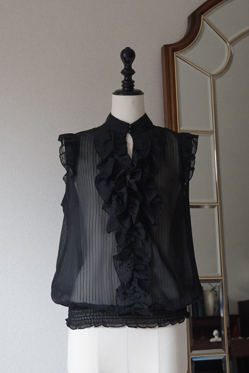 Vintage Black Cheer Blouse