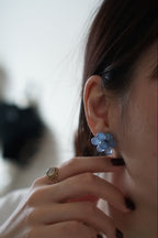 1940's French Blue Glass Earrings