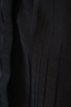1980's Sheer Black Ruffled Collar Blouse
