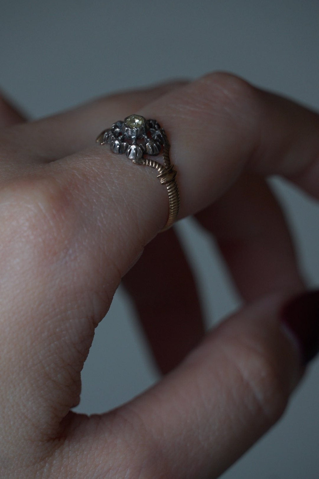 1850's Double Rose Cut Diamond Ring
