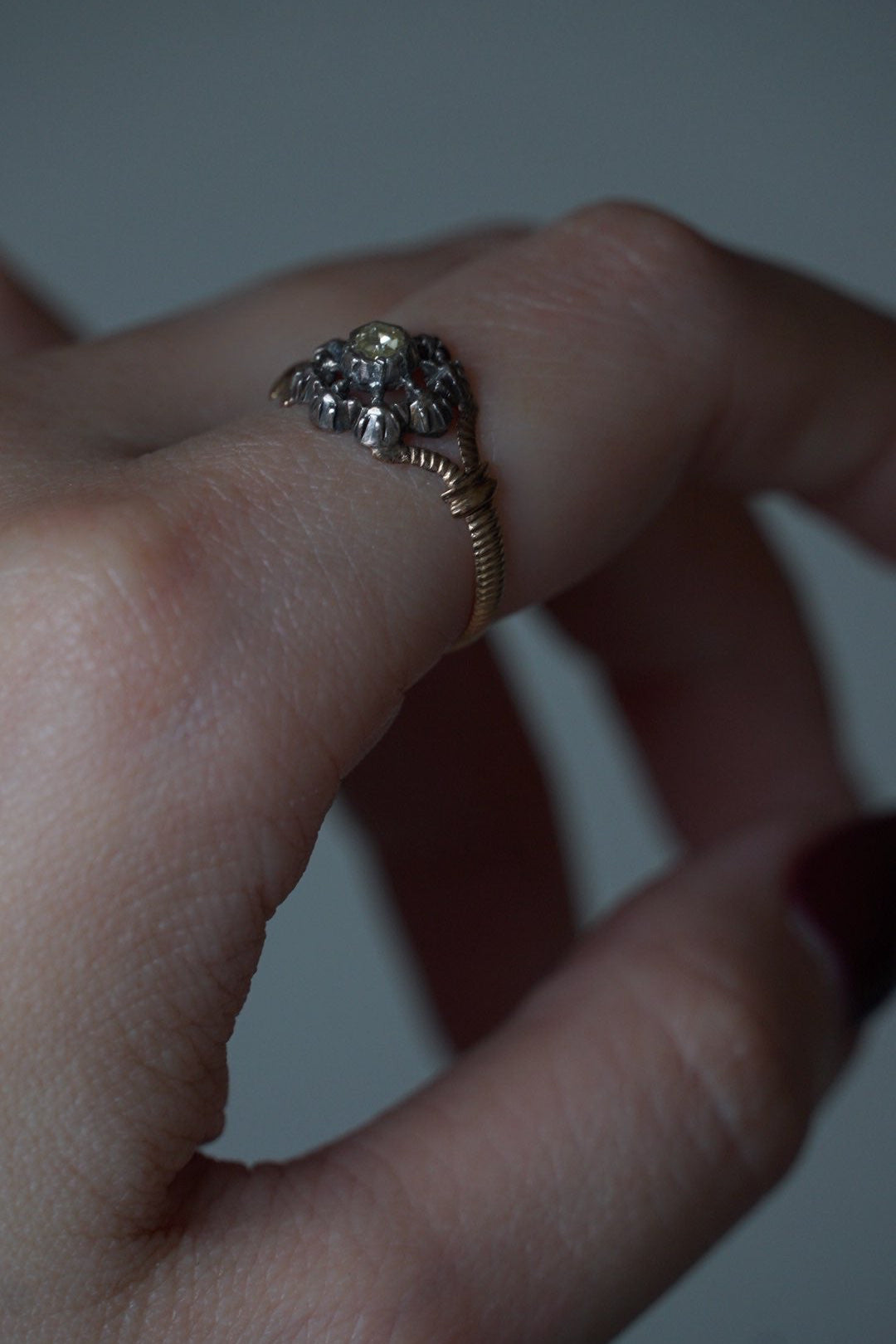 1850's Double Rose Cut Diamond Ring