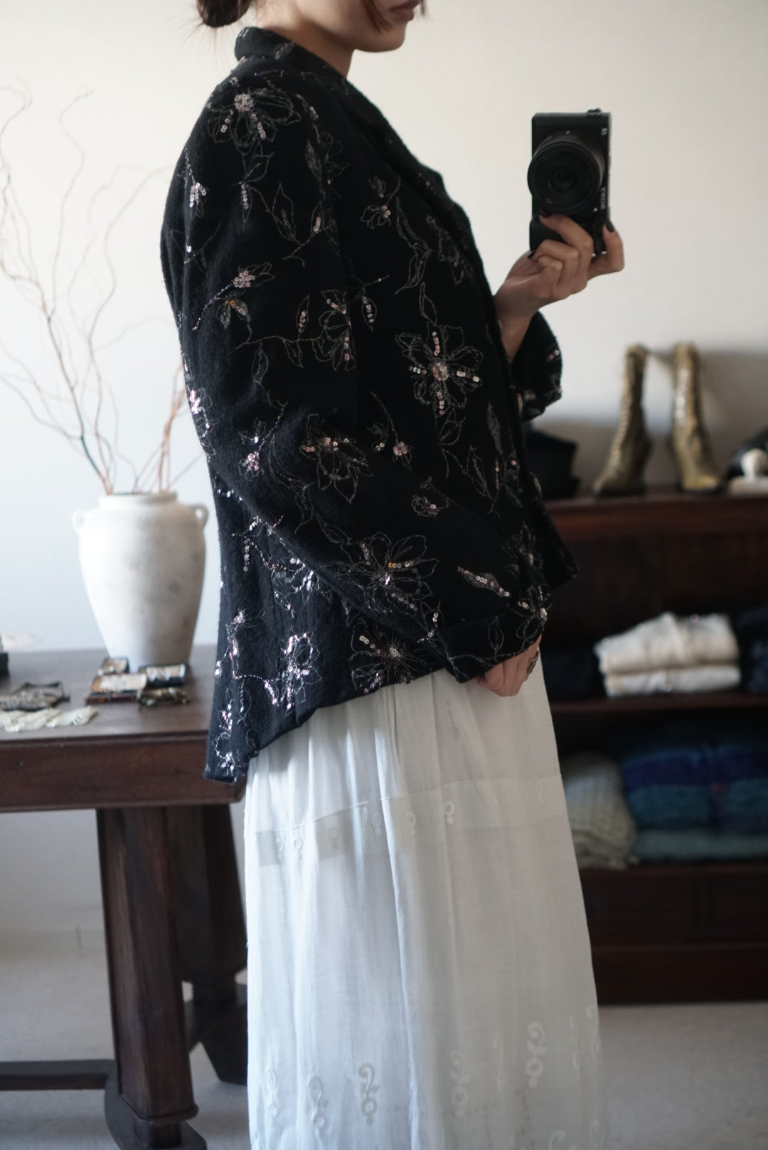 Vintage Floral with Sequins Jacket
