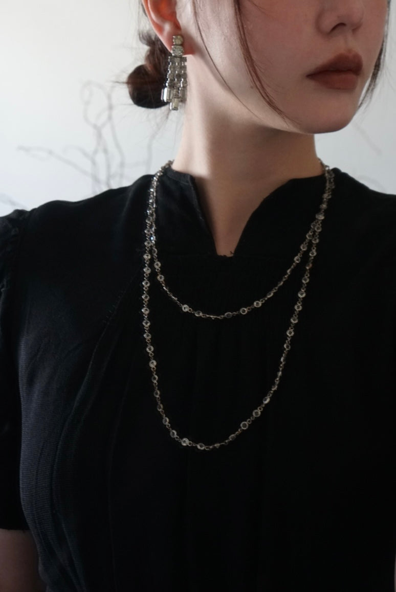 1920's Cut Glass Long Necklace