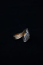 Vintage Falling Star Cut Glass Ring