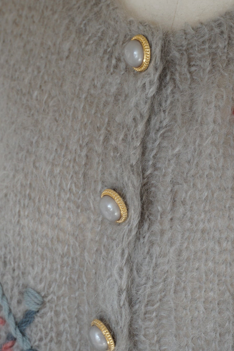 1960's Mohair Embroidery Cardigan