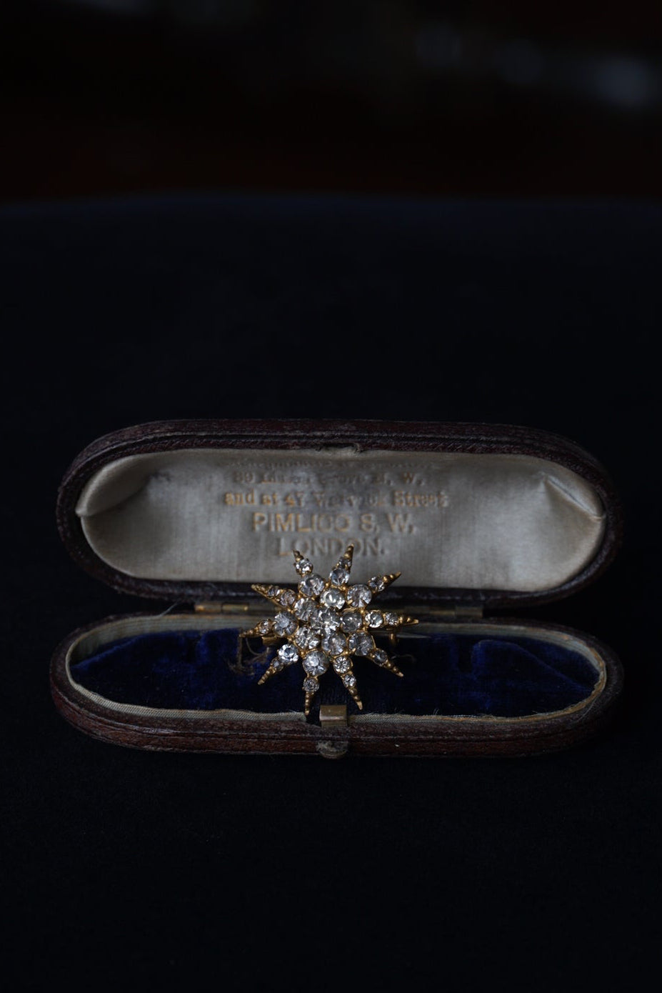 Victorian Crystal Glass Star Brooch